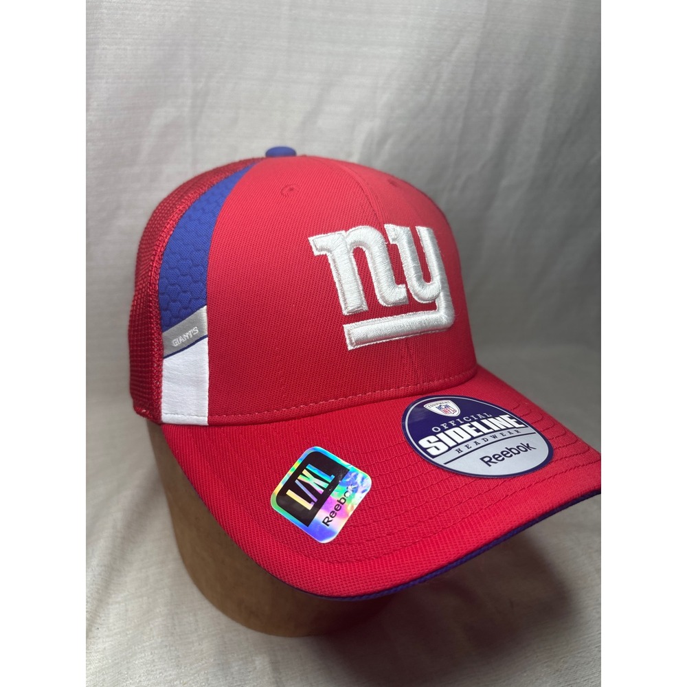 NOS New York NY Giants Reebok‎ NFL Sideline Headwear Playmaker Hat Cap L/XL Red